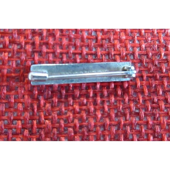 Enamel 'Rose' Art Nouveau Small Tiny Bar Pin Marked Sterling Silver LSP Co .75" - Picture 3 of 8